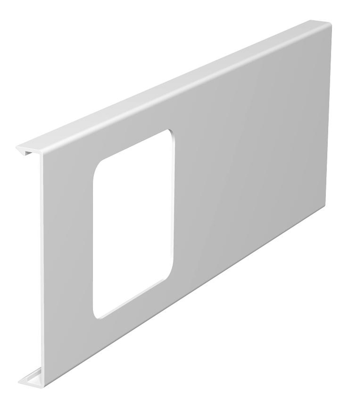 Tampa para aparelhagem simples 110x300mm Policloreto de vinilo branco puro RAL 9010