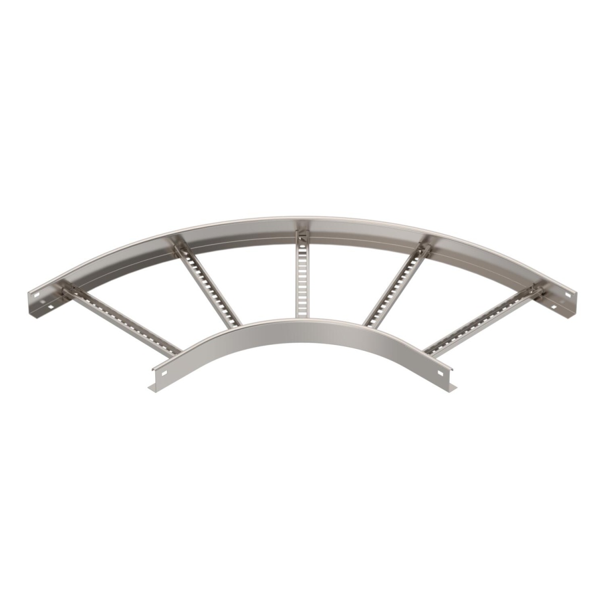 Ângulo 90 para caminhos de cabos escada 60x400 Aço inoxidável, livre de ferrugem 1.4301 A2 1.4301 brilhante, pós-tratamento aço inoxidável