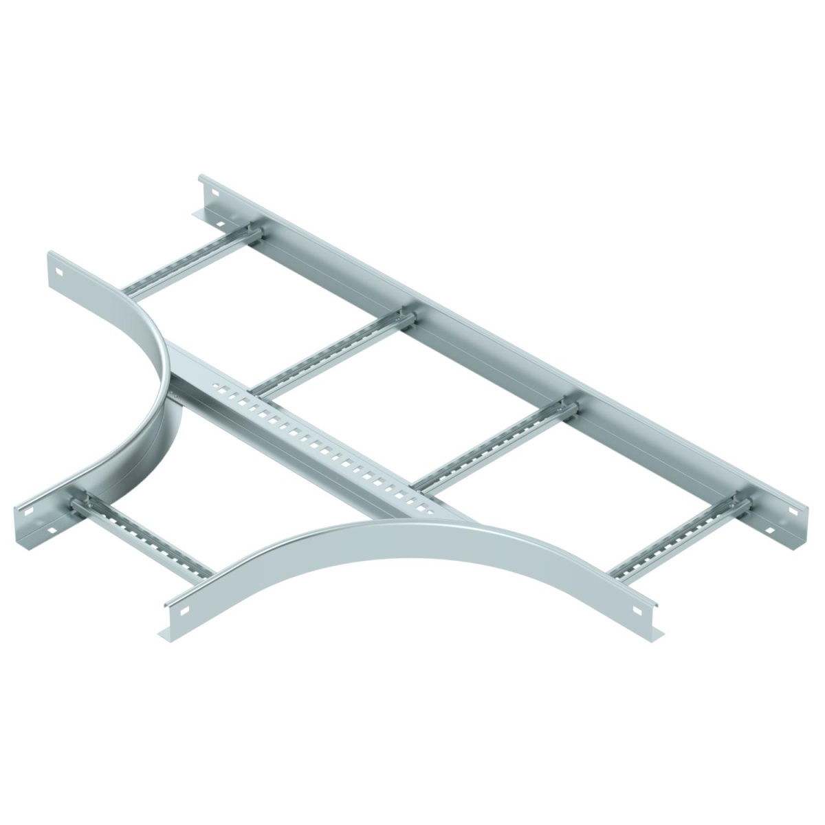 Derivação em T para caminhos de cabos escada 60x300 Aço galvanizado pelo método Sendzimir zinco