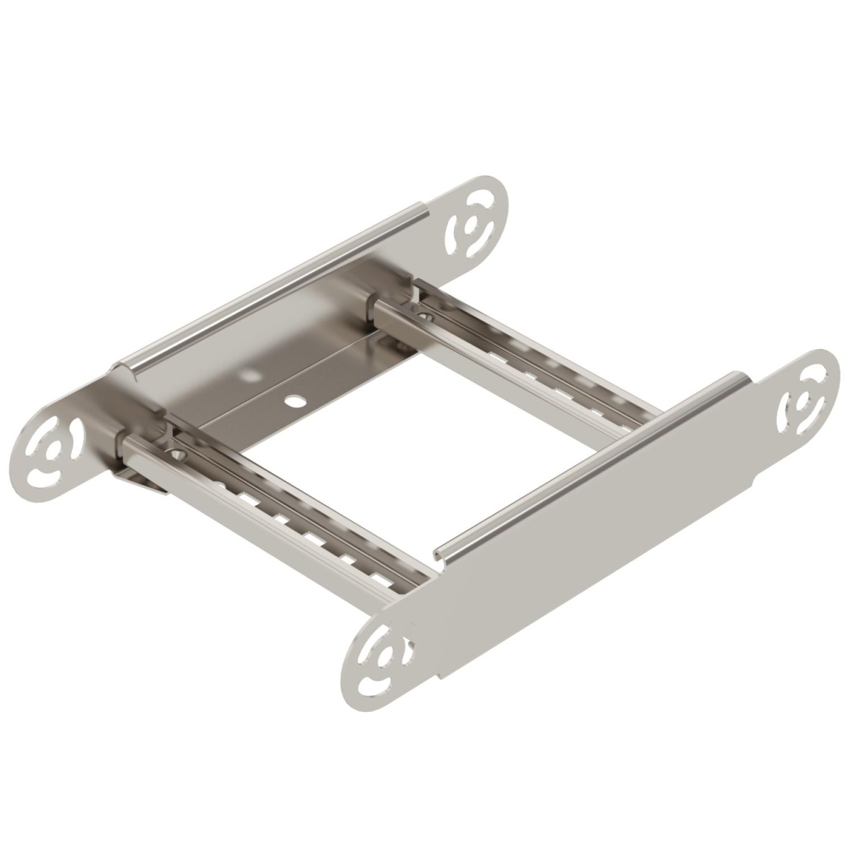 Elemento do ângulo regulável para caminhos de cabos escada 60x200 Aço inoxidável, livre de ferrugem A2 1.4301 brilhante, pós-tratamento aço inoxidável