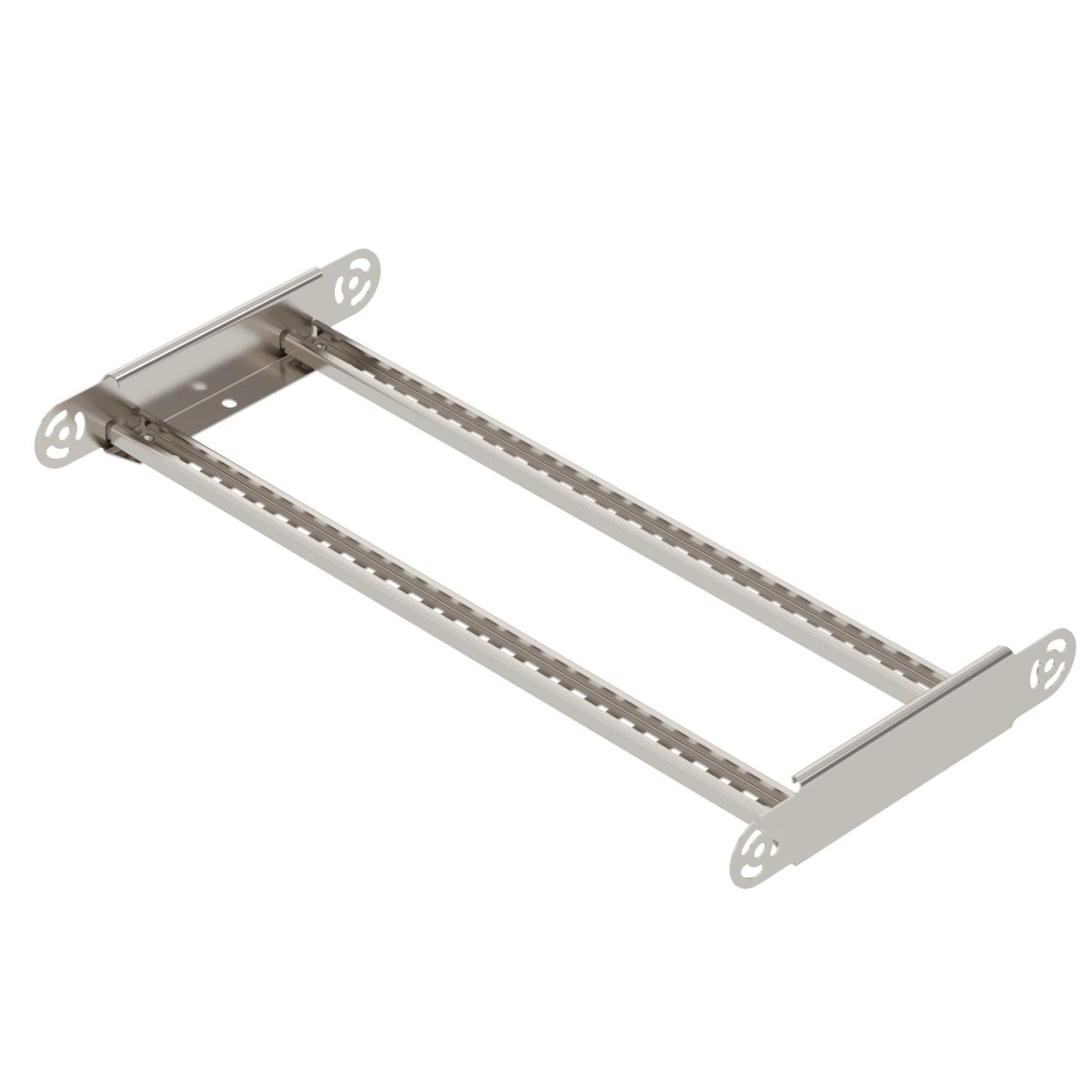 Elemento do ângulo regulável para caminhos de cabos escada 60x600 Aço inoxidável, livre de ferrugem A2 1.4301 brilhante, pós-tratamento aço inoxidável
