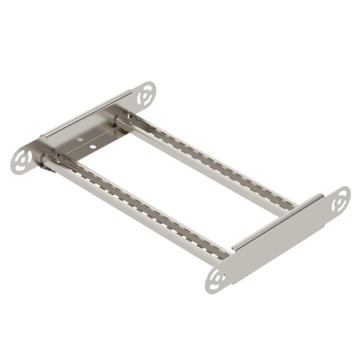 Elemento do ângulo regulável para caminhos de cabos escada 60x400 Aço inoxidável A4 1.4401 brilhante, pós-tratamento aço inoxidável