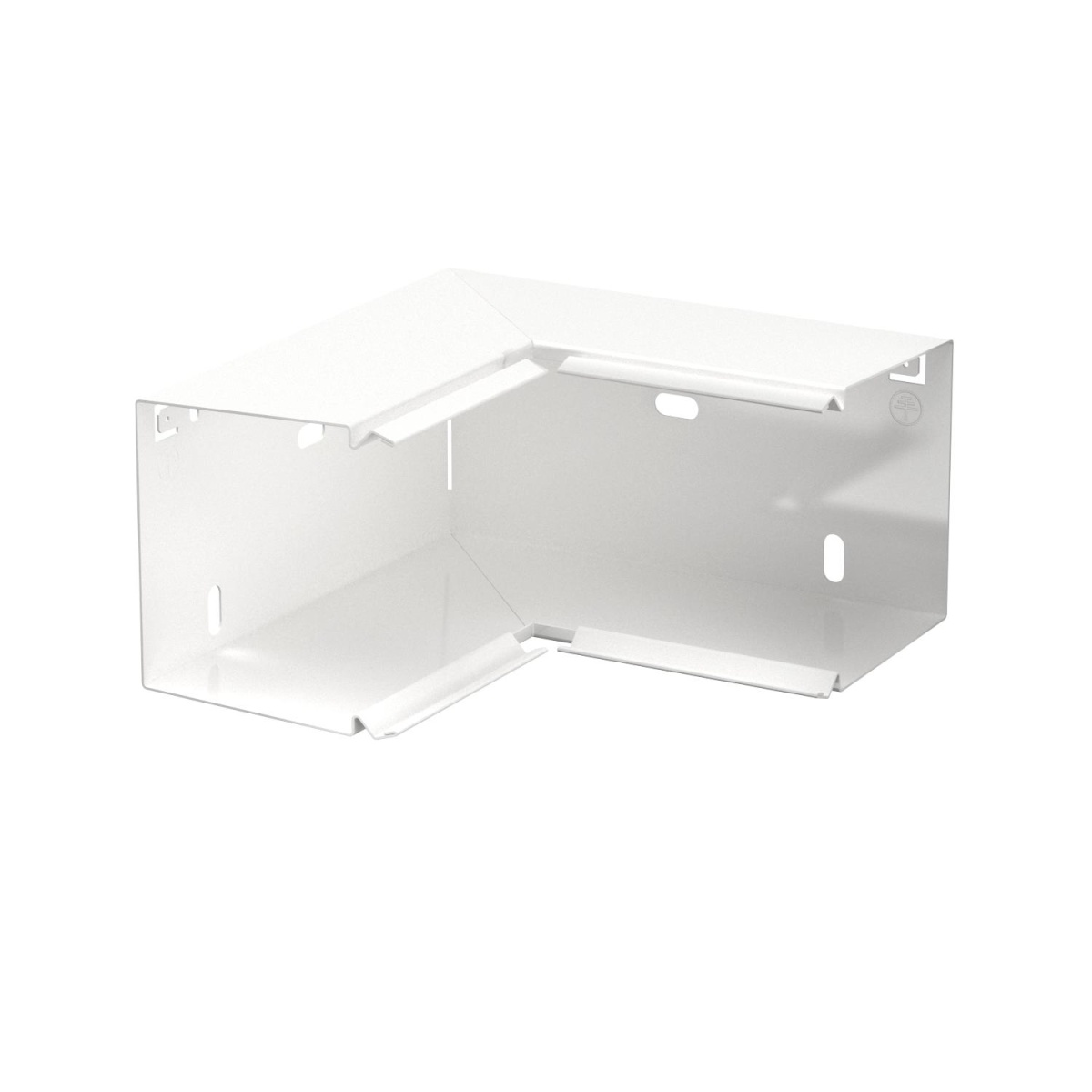 Ângulo interno 80x80mm Aço com galvanização contínua  com revestimento de plástico branco puro RAL 9010