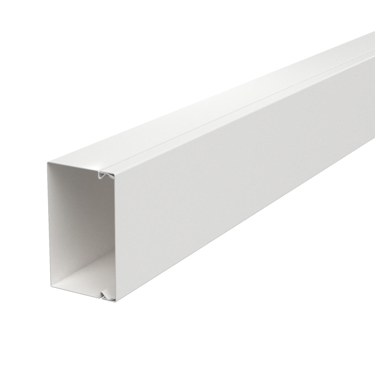 Calha com base perfurada 60x100x2000 Aço com galvanização contínua  com revestimento de plástico branco puro RAL 9010