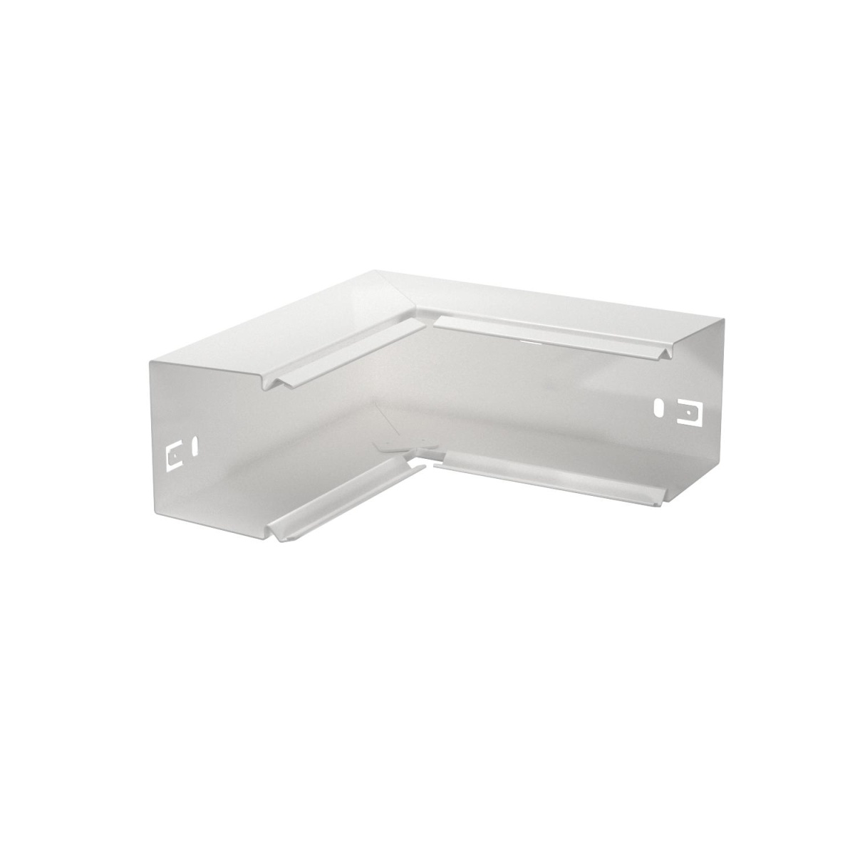 Ângulo interno 60x60mm Aço com galvanização contínua  com revestimento de plástico branco puro RAL 9010