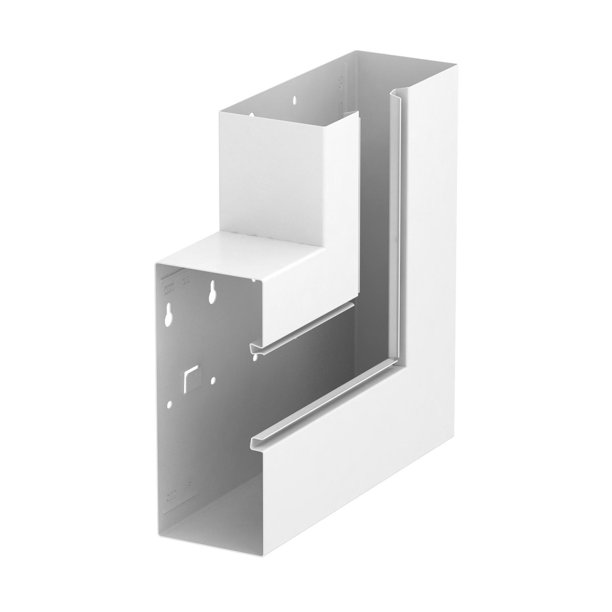 Flat angle rising asymmetrical 90x210x300 Aço branco puro RAL 9010