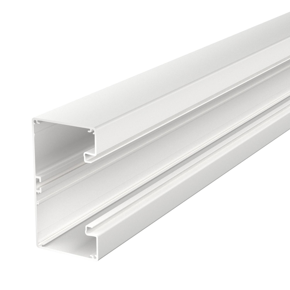 Calha técnica simétrica 70x130x2000 Alumínio branco puro RAL 9010