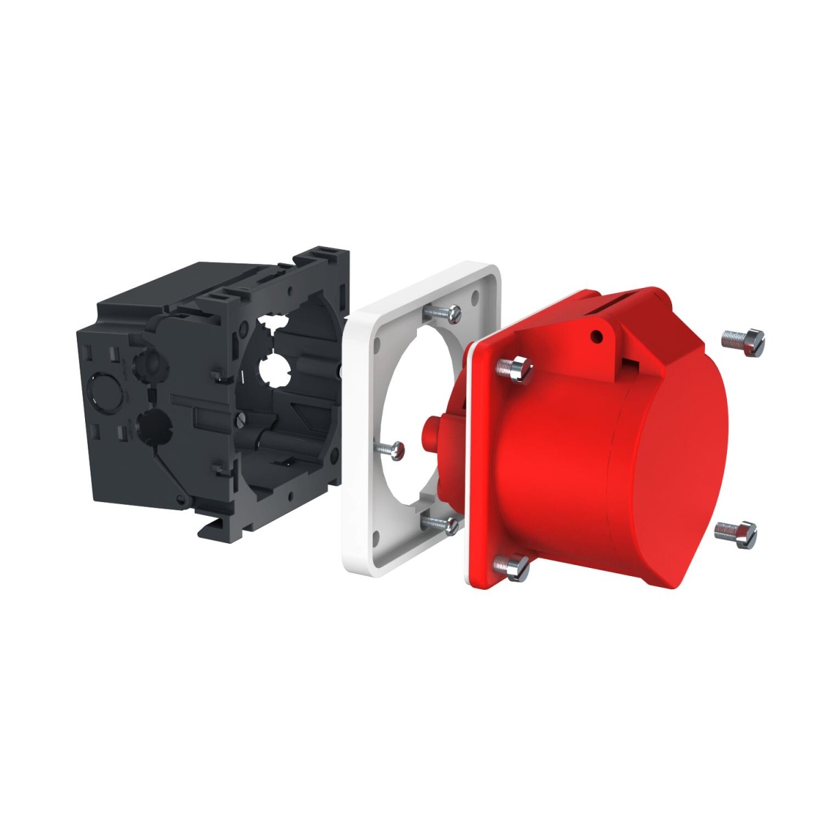 Caixa de aparelhagem CEE com CEE16 Poliamida cinzento RAL 7011