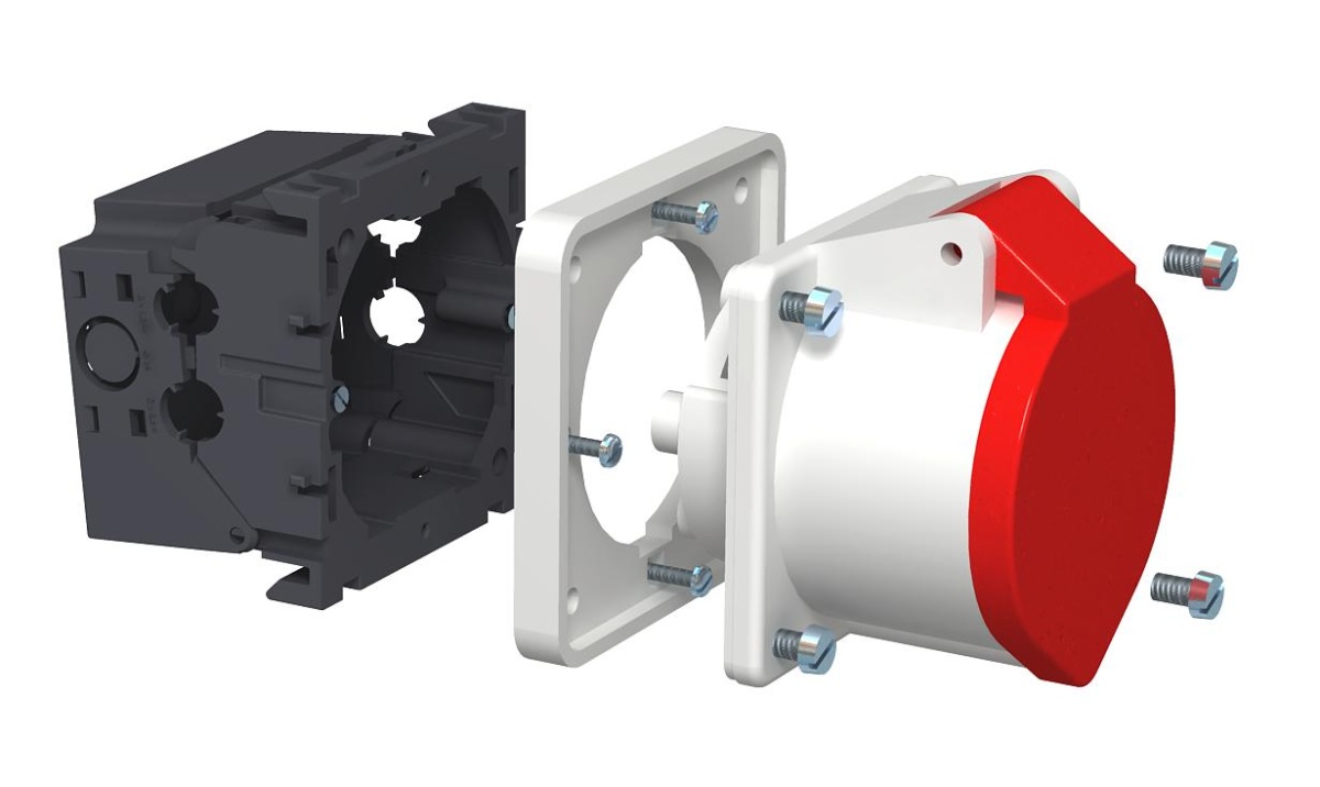 Caixa de aparelhagem CEE com CEE32 Poliamida cinzento RAL 7011