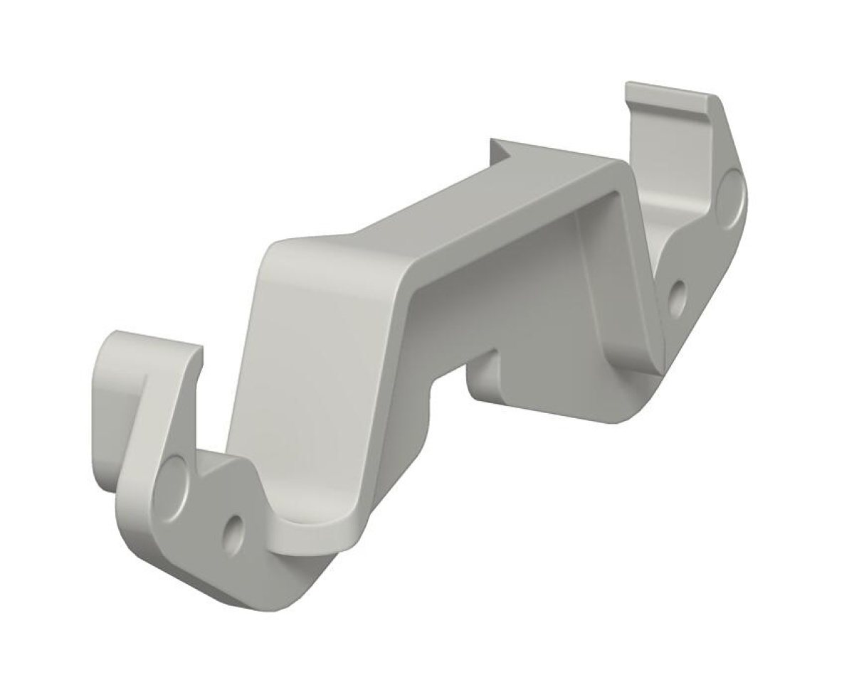 Grampo para calha para sistema tampa de 80 94x25x12 Policarbonatoacrilonitrila-butadieno-estireno cinzento claro RAL 7035