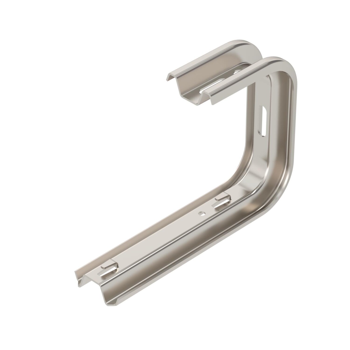 Consola para parede e teto para caminho de cabos em varão B245mm Aço inoxidável, livre de ferrugem A2 1.4301 brilhante, pós-tratamento aço inoxidável