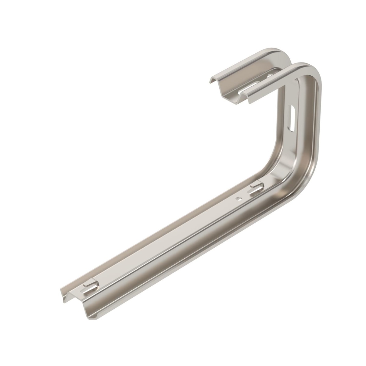Consola para parede e teto para caminho de cabos em varão B345mm Aço inoxidável, livre de ferrugem A2 1.4301 brilhante, pós-tratamento aço inoxidável