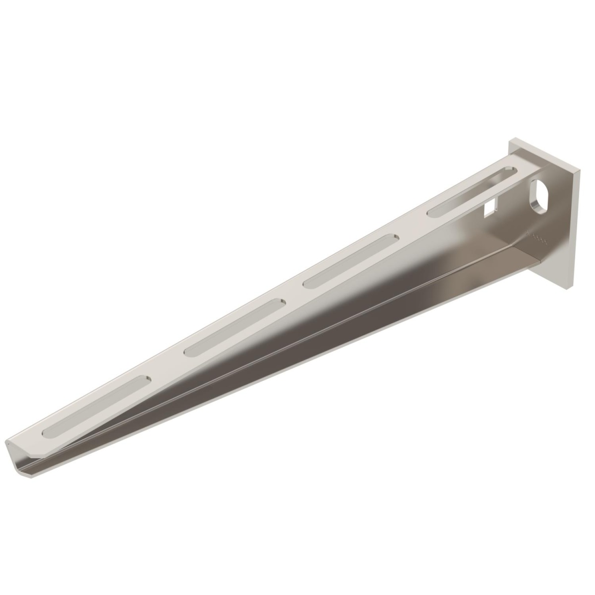 Consola mural com cabeça soldada B310mm Aço inoxidável A4 1.4571 brilhante, pós-tratamento aço inoxidável