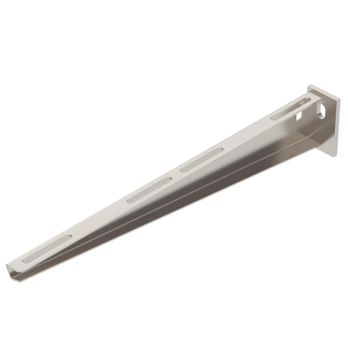 Consola mural com cabeça soldada B410mm Aço inoxidável A4 1.4571 brilhante, pós-tratamento aço inoxidável