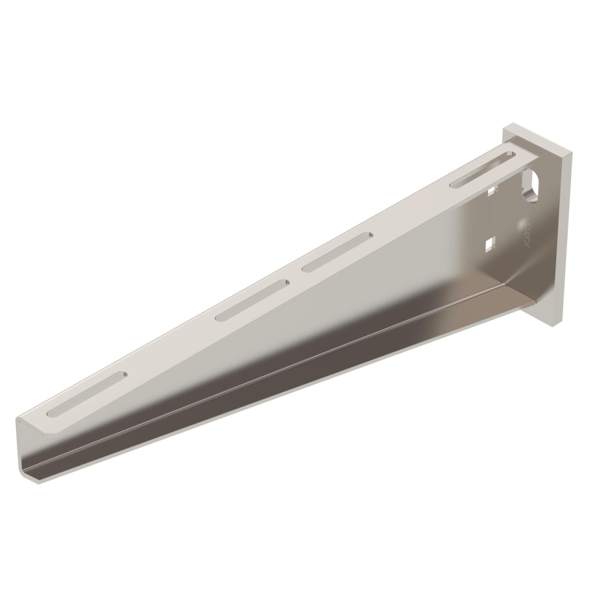 Consola mural com cabeça soldada B410mm Aço inoxidável A4 1.4571 brilhante, pós-tratamento aço inoxidável