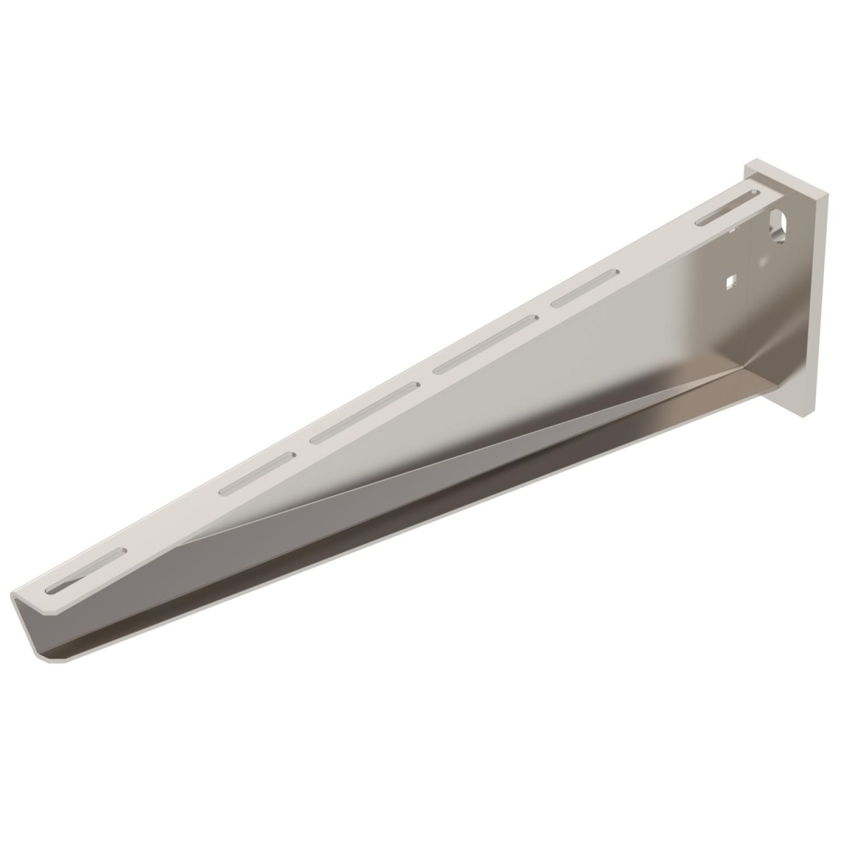 Consola mural com cabeça soldada B610mm Aço inoxidável A4 1.4571 brilhante, pós-tratamento aço inoxidável
