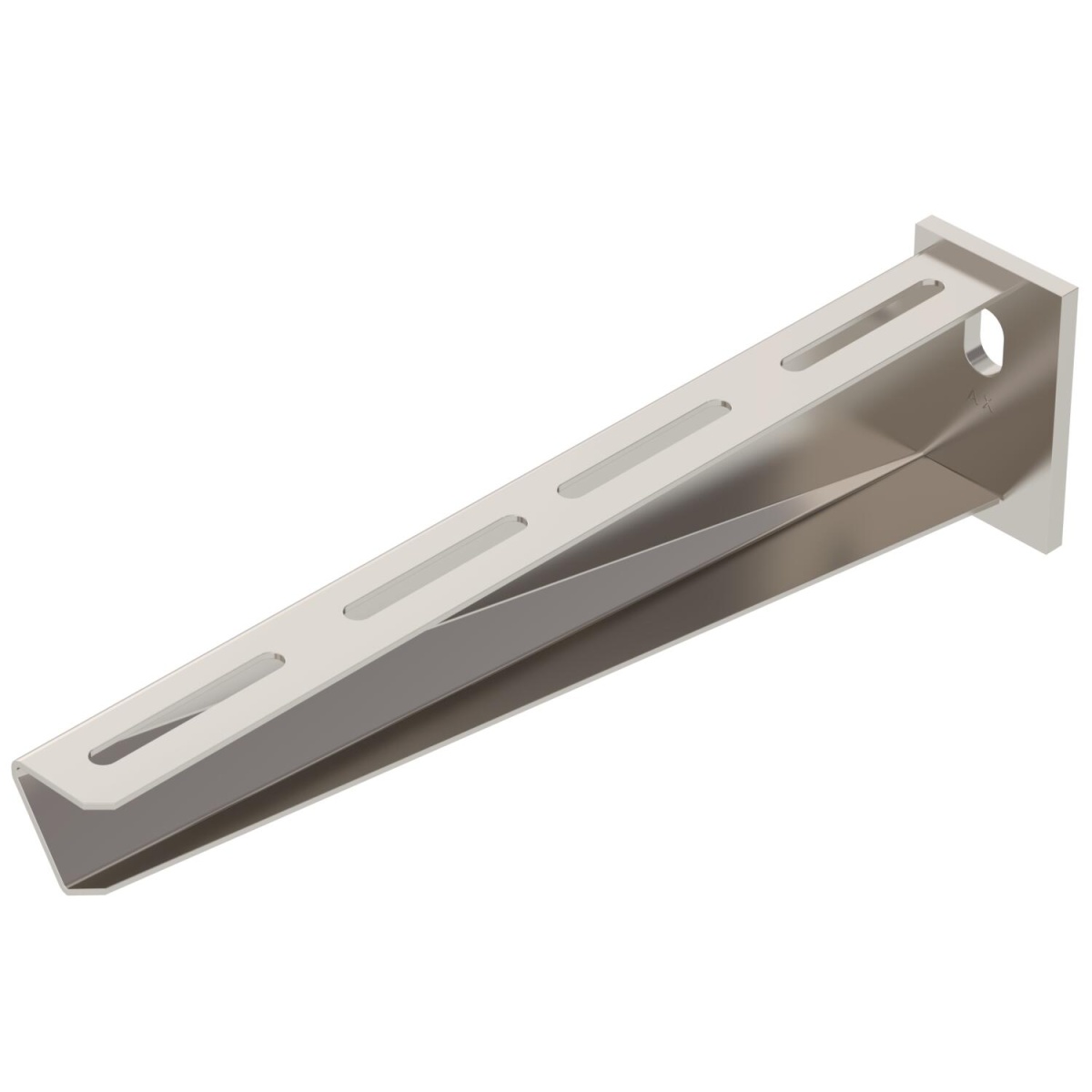 Consola mural com cabeça soldada B310mm Aço inoxidável, livre de ferrugem A2 1.4301 brilhante, pós-tratamento aço inoxidável