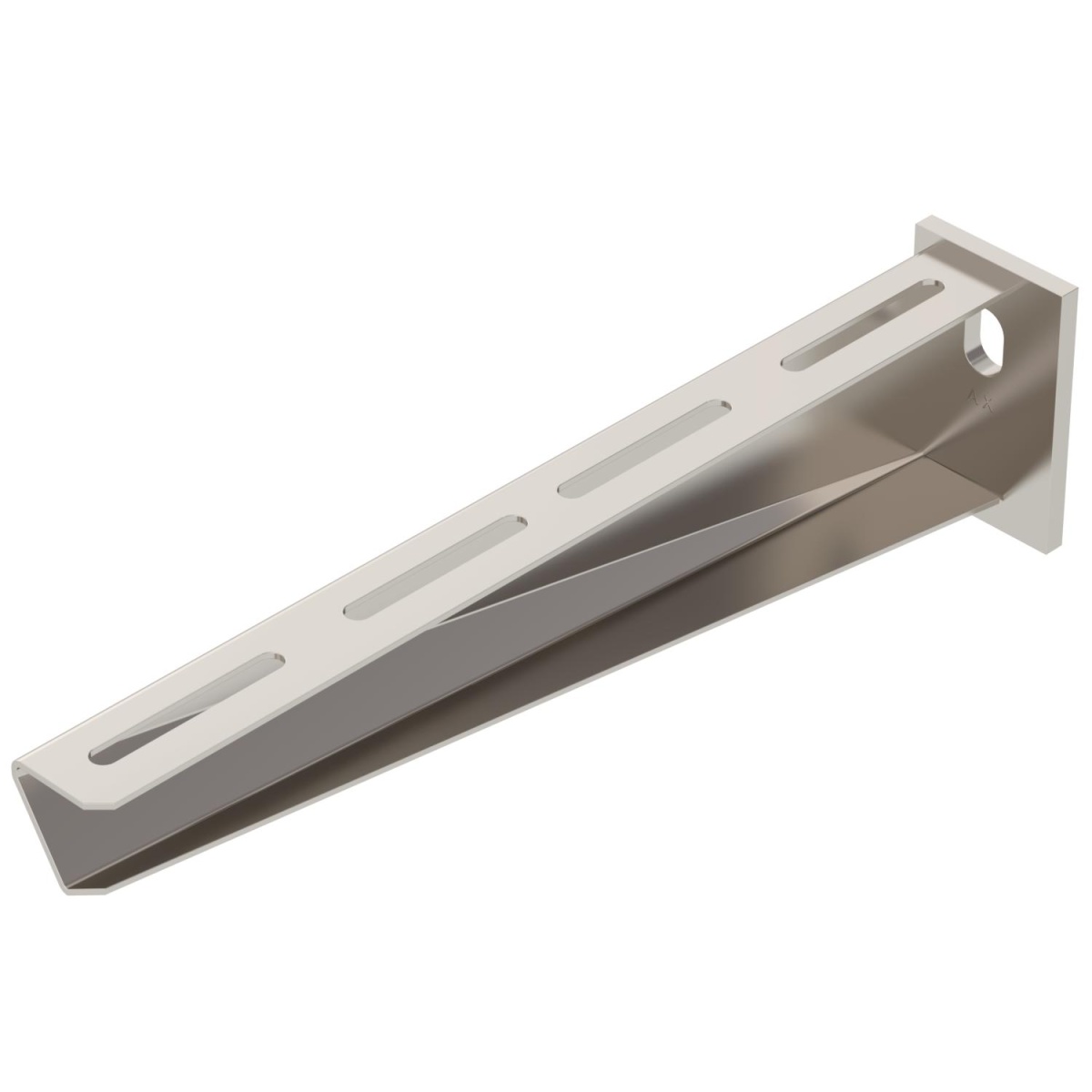 Consola mural com cabeça soldada B310mm Aço inoxidável A4 1.4571 brilhante, pós-tratamento aço inoxidável