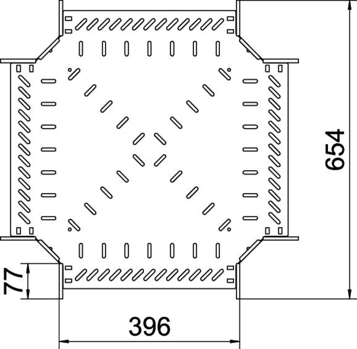 Cruzeta para caminho de cabos em chapa 60x400 Aço galvanizado pelo método Sendzimir zinco