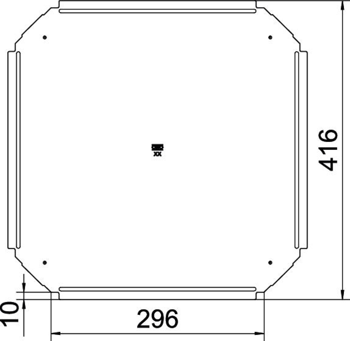 Cover for cross-over B300mm Aço inoxidável A4 1.4571 brilhante, pós-tratamento aço inoxidável