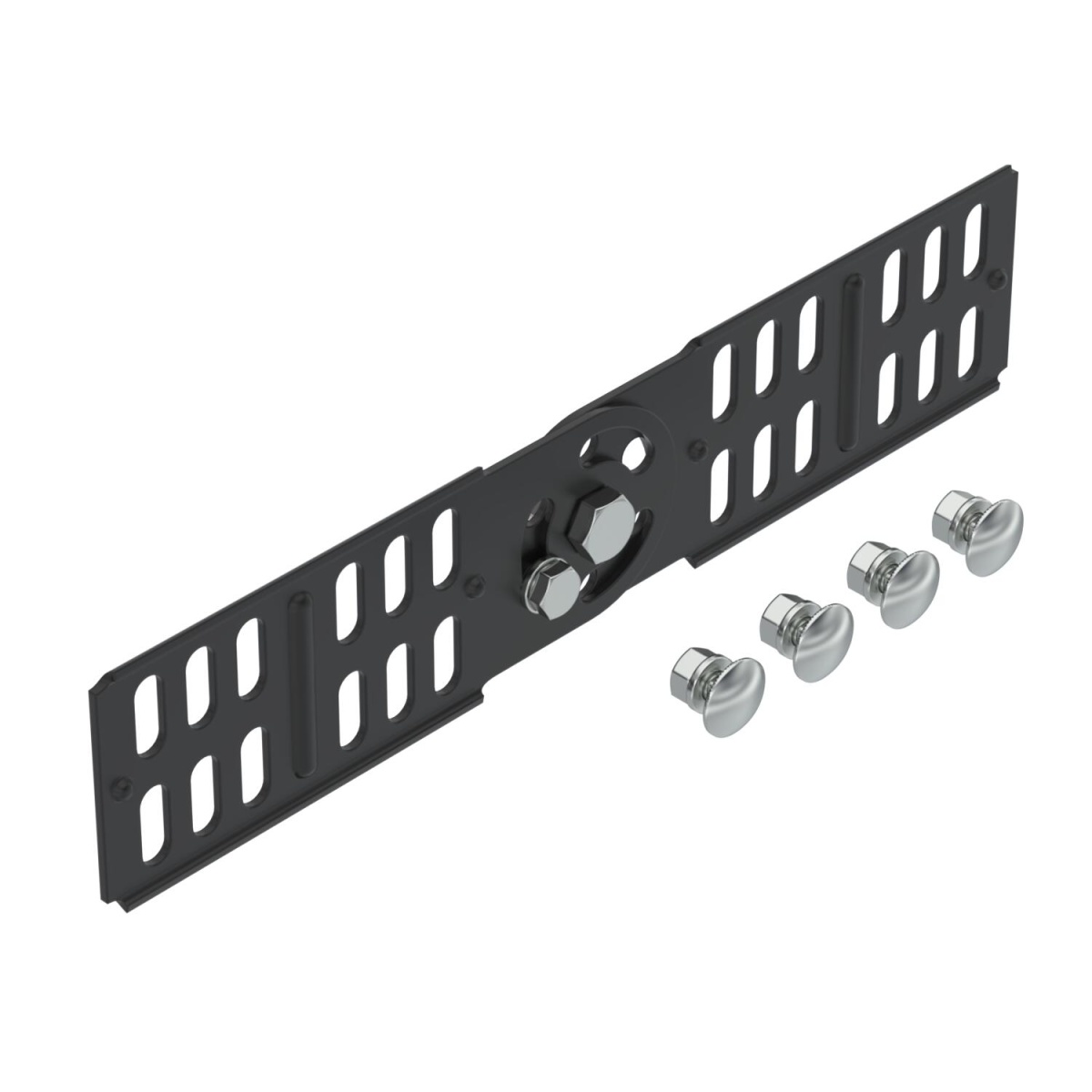 União articulada para caminho de cabos em chapa 60x250 Aço PES135 - Poliéster preto RAL 9005