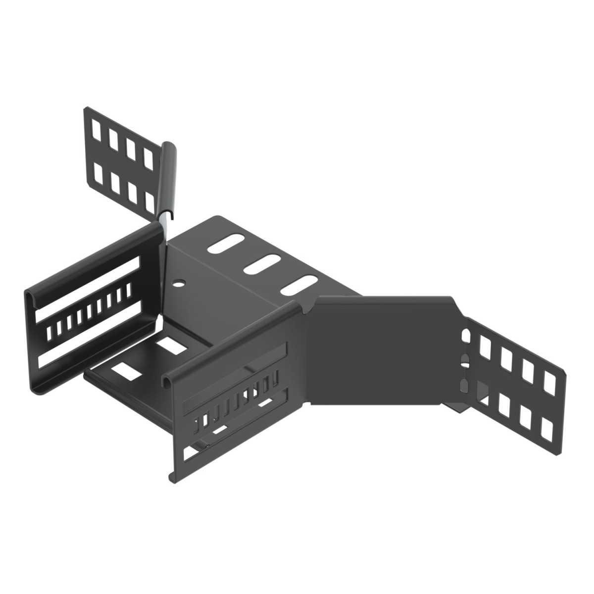 Derivação simples para caminho de cabos em chapa 60x100 Aço PES135 - Poliéster preto RAL 9005