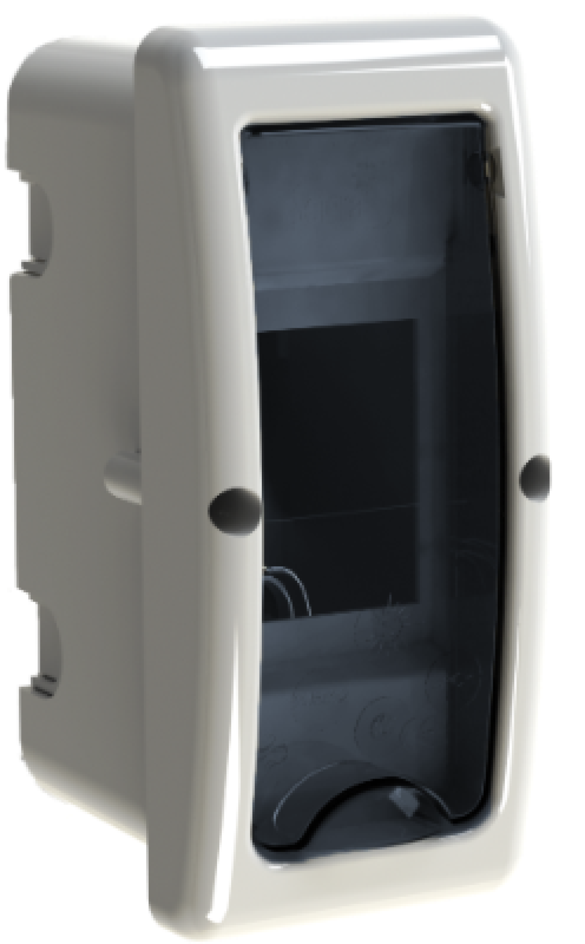 Flush distribution board, 2 modules. Fume door.