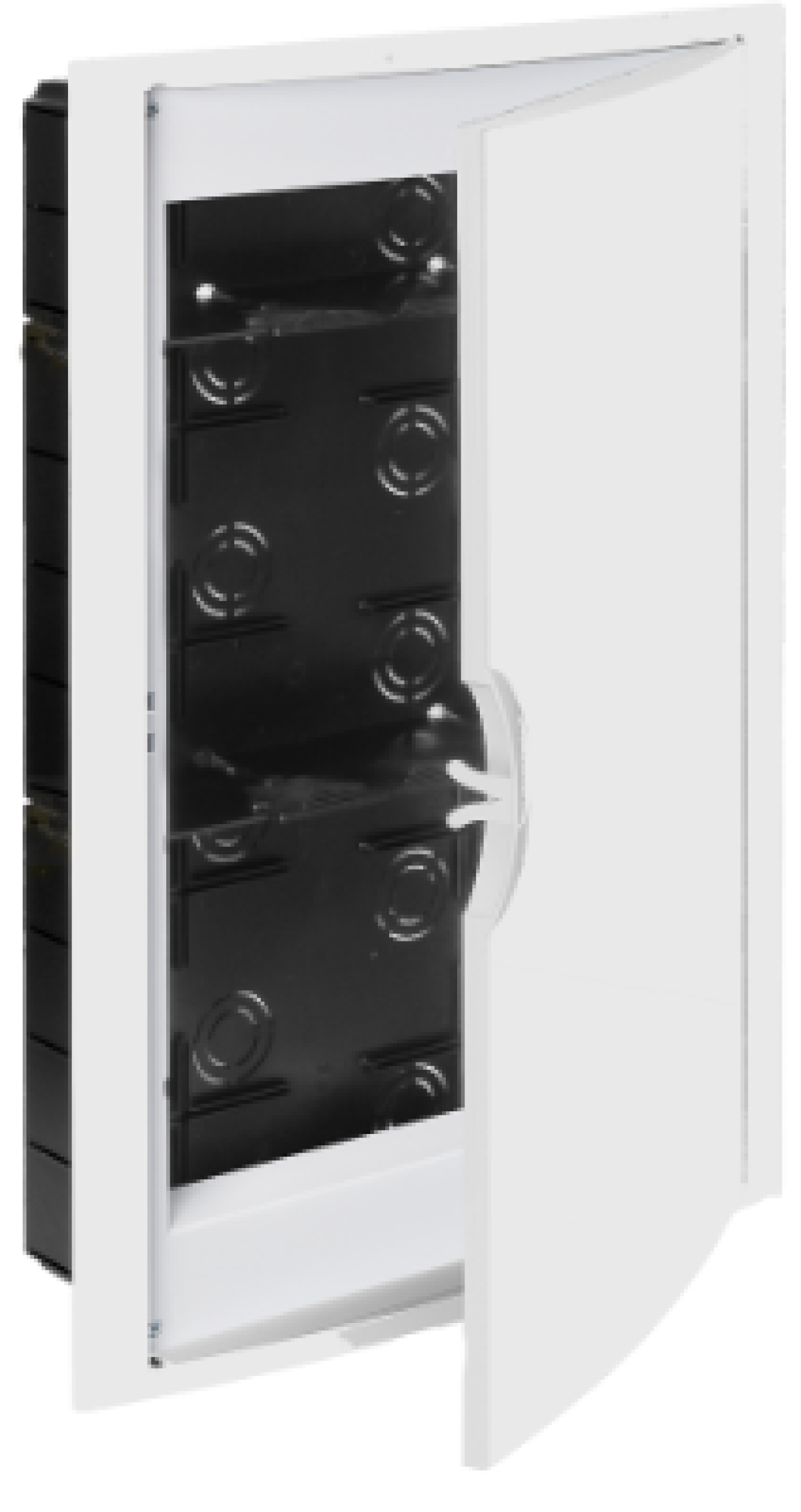 Flush connection box. 300x500x60mm. White frame and door.