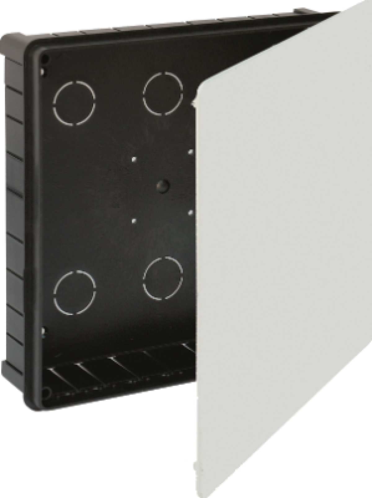 Caixa de ligação para encastrar. 250 x 250 mm.Tampa com garras de plástico.