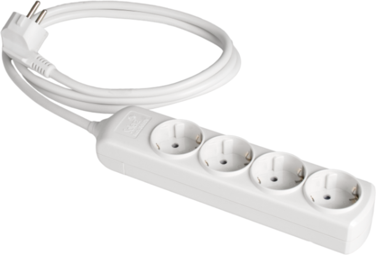 Cabo de extensão com 4 bases 2P + T 16A 250V ~. Cabo de 2 m.
