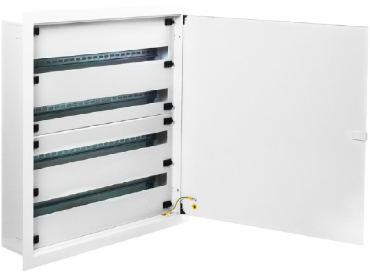 Flush steel distribution cabinet, 132 modules (4×33)