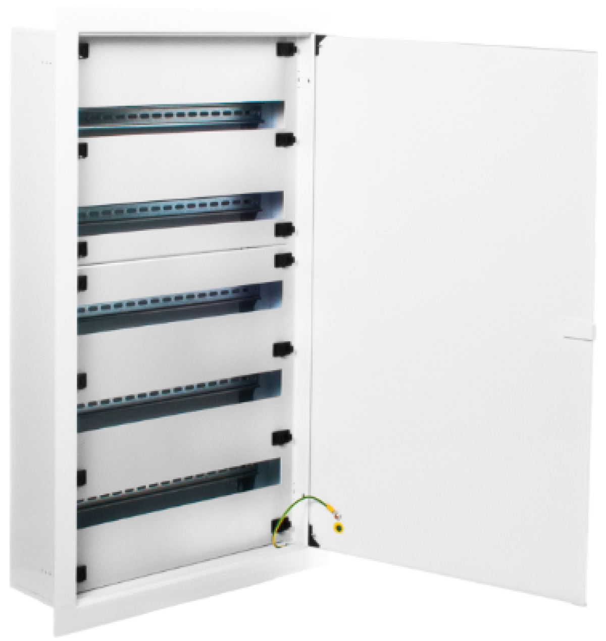 Flush steel distribution cabinet, 120 modules (5×24)