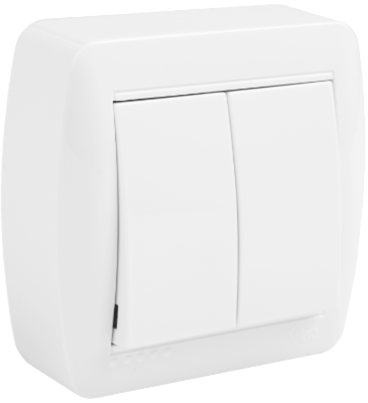 Interruptor duplo 10AX 250V ~. De superfície.