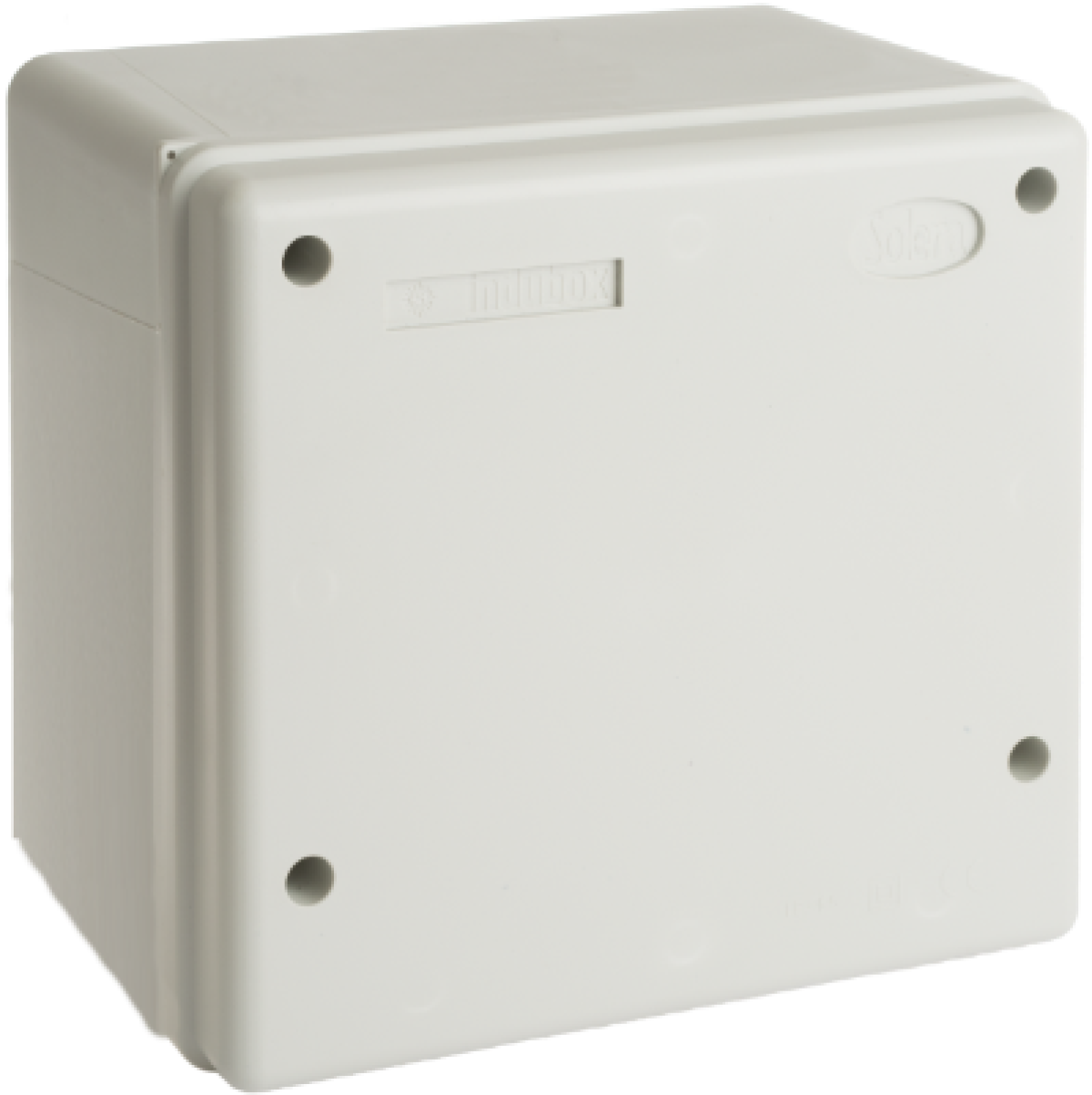 Sealed connection box without cones. Grey colour. External dimensions 215x200x140 mm Internal dimensions 207 x 192 x 131 mm