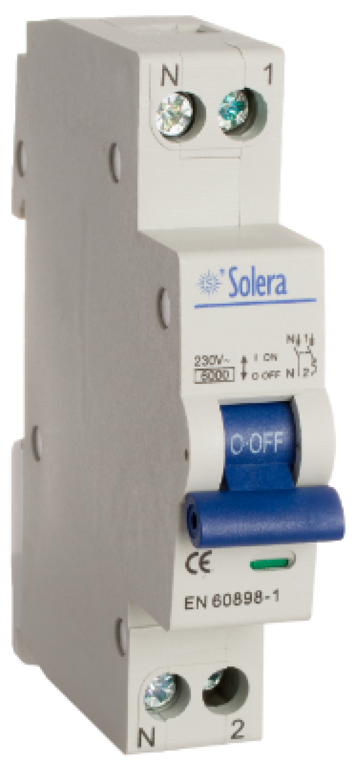 1P+N Circuit Breaker, 20A. Breaking capacity 6 kA. Curve C.