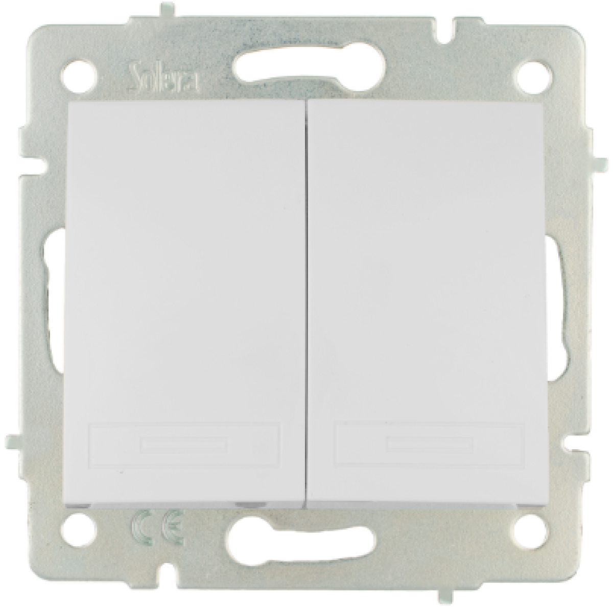 Chave dupla / chave 10AX 250V ~.  Para encastrar