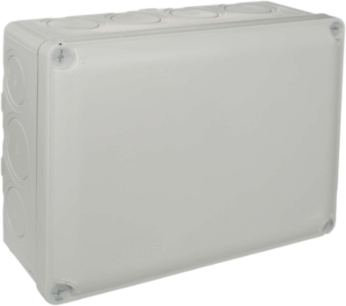 Sealed connection Ybox 230 x 180 x 88 mm without cones. Grey colour. Mark N (Aenor).