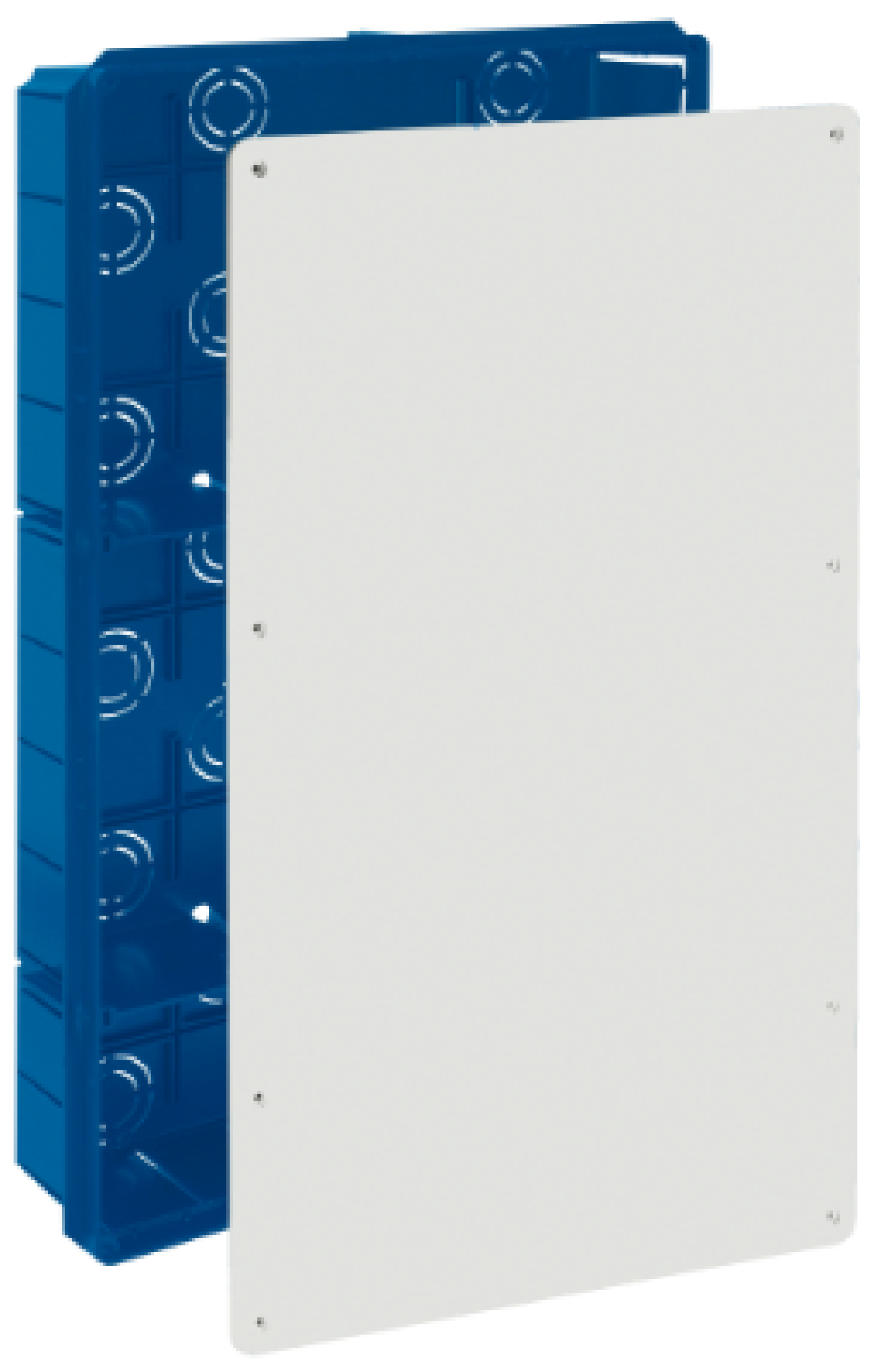 Caixas de ligação para divisória oca. 300 x 500 x 60 mm. Tampa com parafusos.