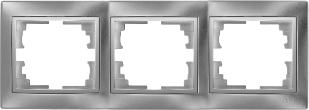 Quadro horizontal para 3 elementos. Prata.