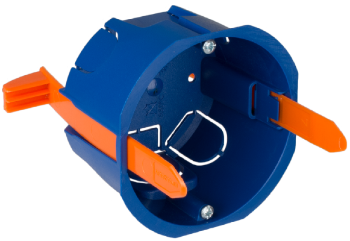 Flush mechanism box in hollow partition. For 1 module. Nylon ties fixing system.