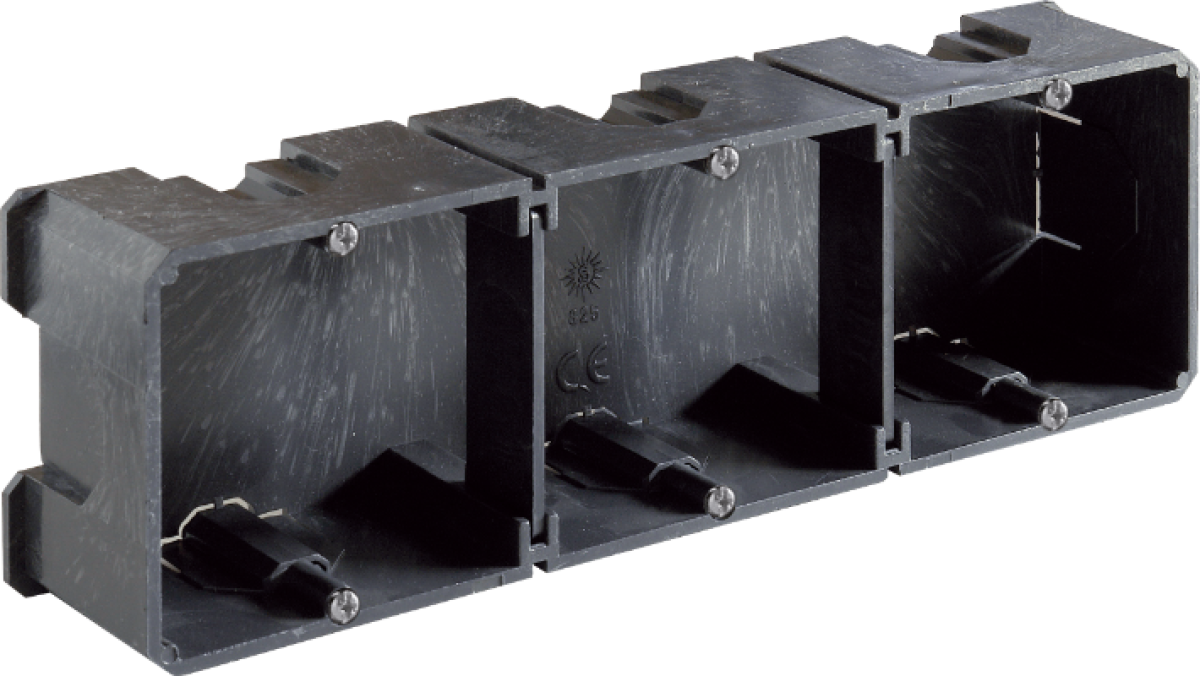 Caixa de ligação para encastrar 3 elementos, 217 x 67 x 42 mm. Universal.