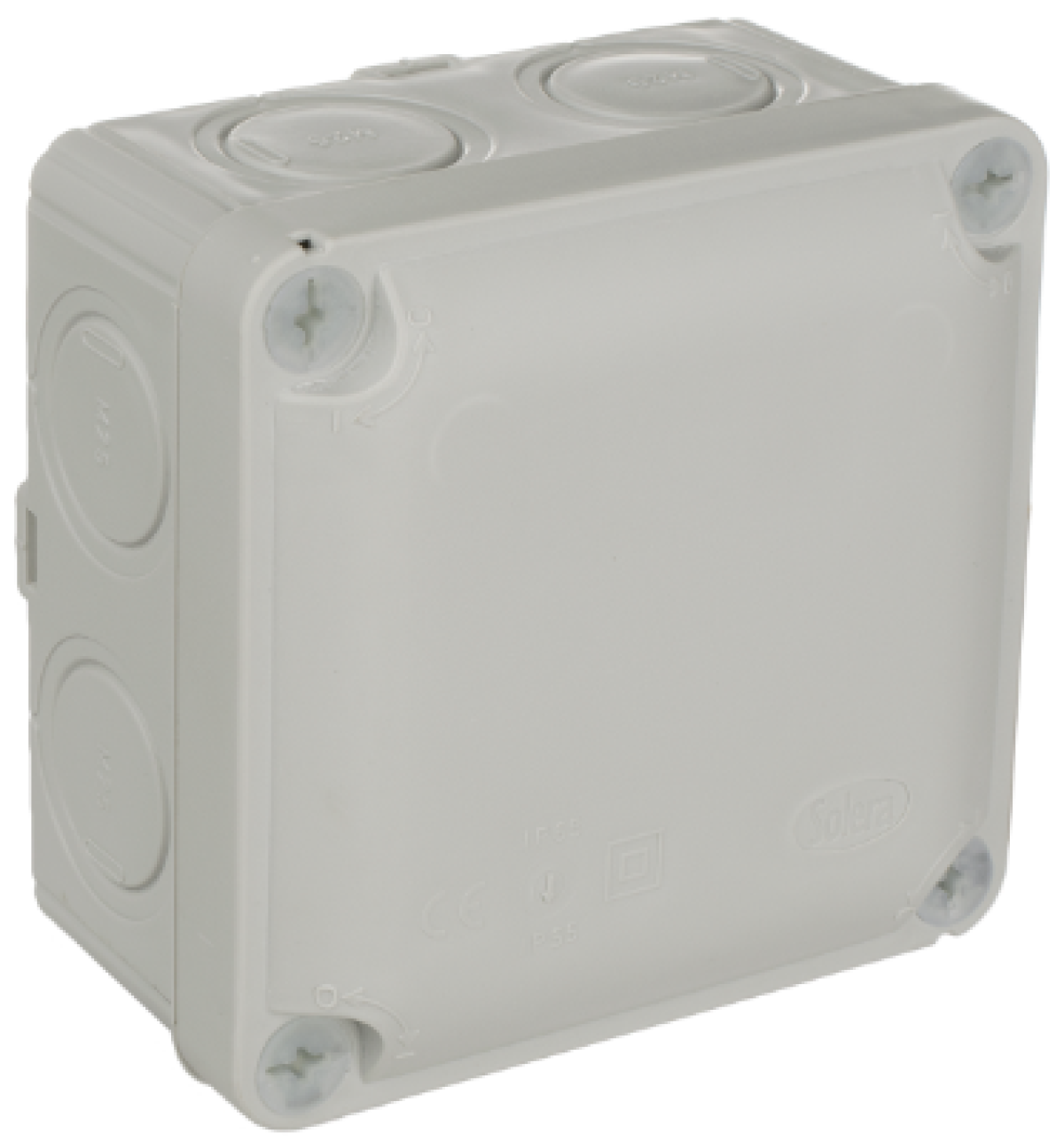 Sealed connection Ybox 110 x 110 x 60 mm without cones. Grey colour. Mark N (Aenor).