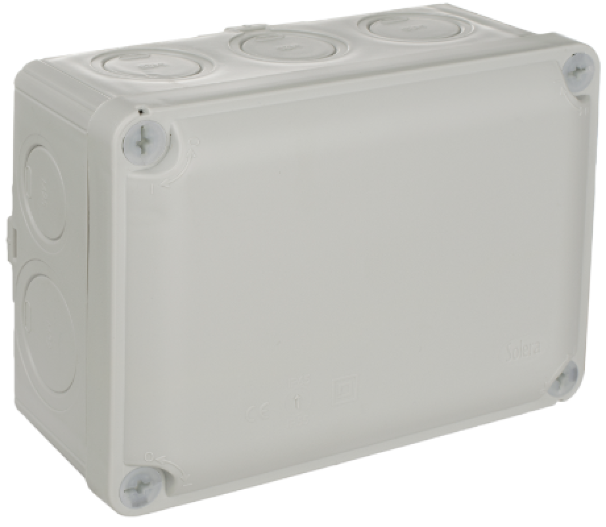 Sealed connection Ybox 160 x 120 x 75 mm without cones. Grey colour. Mark N (Aenor).