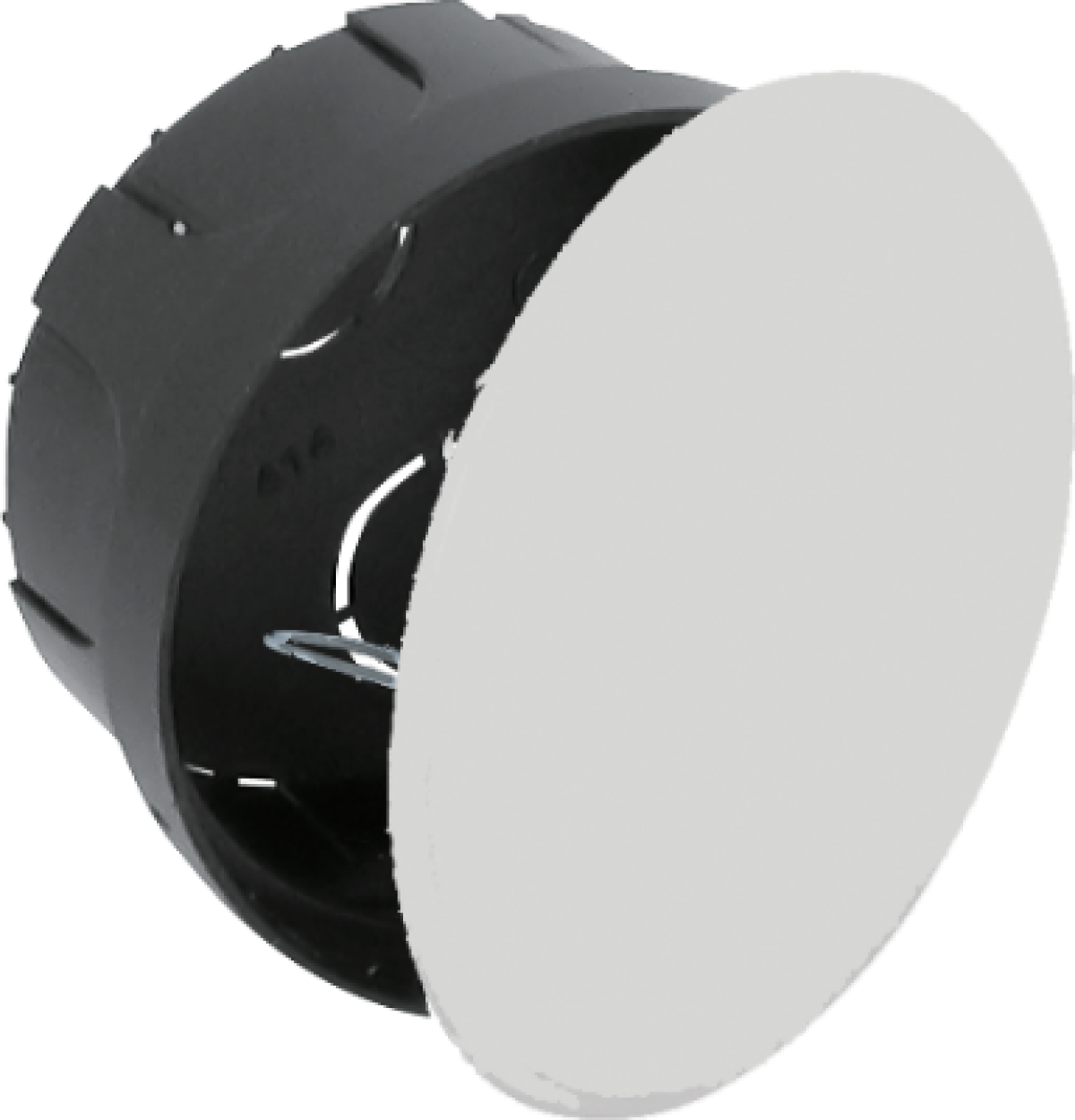Flush connection box. Ø 80 mm. Cover with metal claw.
