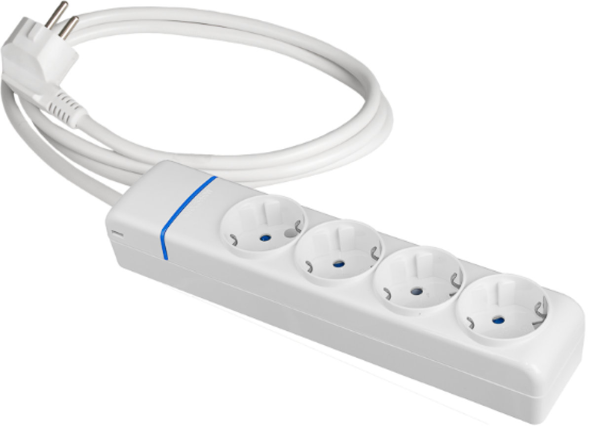 extensão com 4 bases 2P+T,16A 250V~ 1.5m de cabo H05VV-F 3G1,5mm².