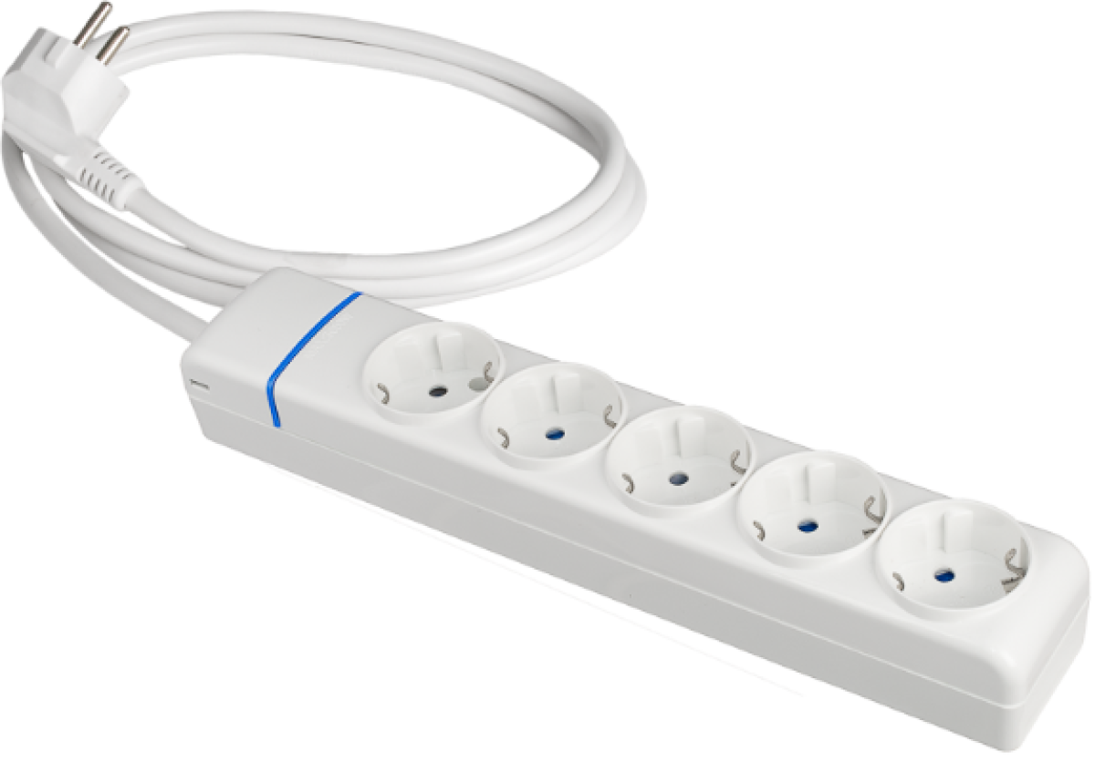 extensão com 5 bases 2P+T,16A 250V~ 1.5m de cabo H05VV-F 3G1,5mm².