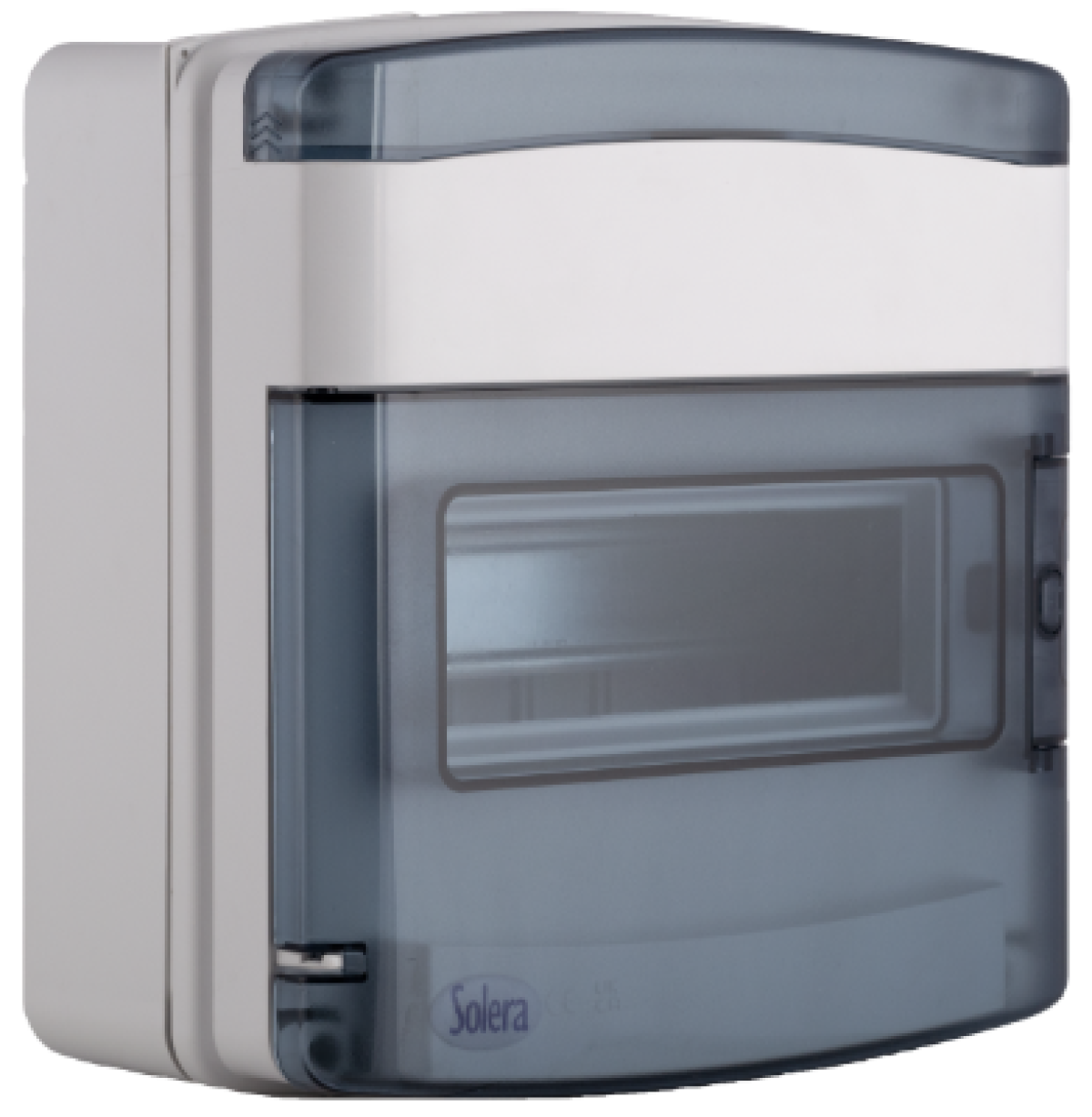 Weatherproof distribution grey box, 9 modules.