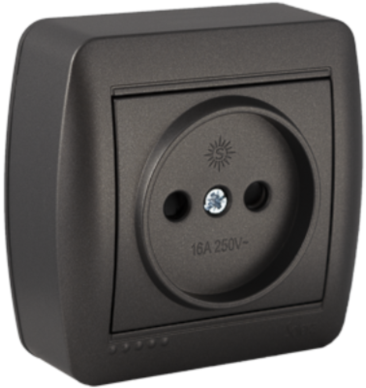 Base fixa 2P, 16A 250V ~. De superfície.