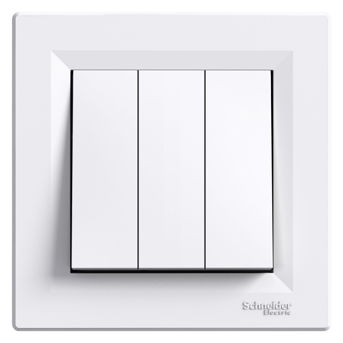 Asfora - Interruptor de 3 circuitos com quadro - branco