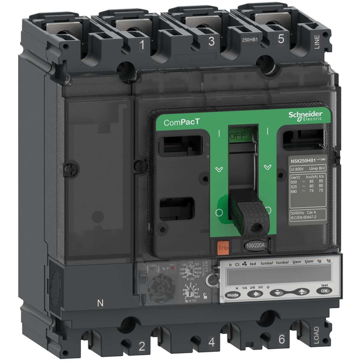 ComPacT DISJUNTOR NSX250R 200kA CA 3P 150A 6.2EM